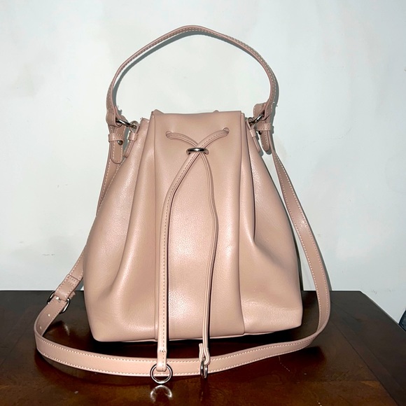 Zara Handbags - Zara Basic nude bucket bag